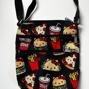 Loungefly Hello Kitty Fast Food Crossbody Bag - Black and Red